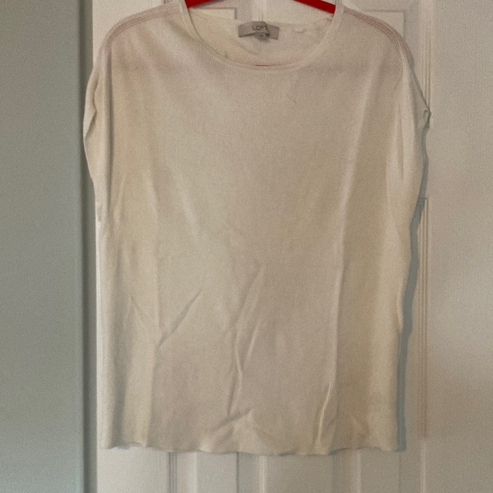 Loft sleeveless ivory sweater